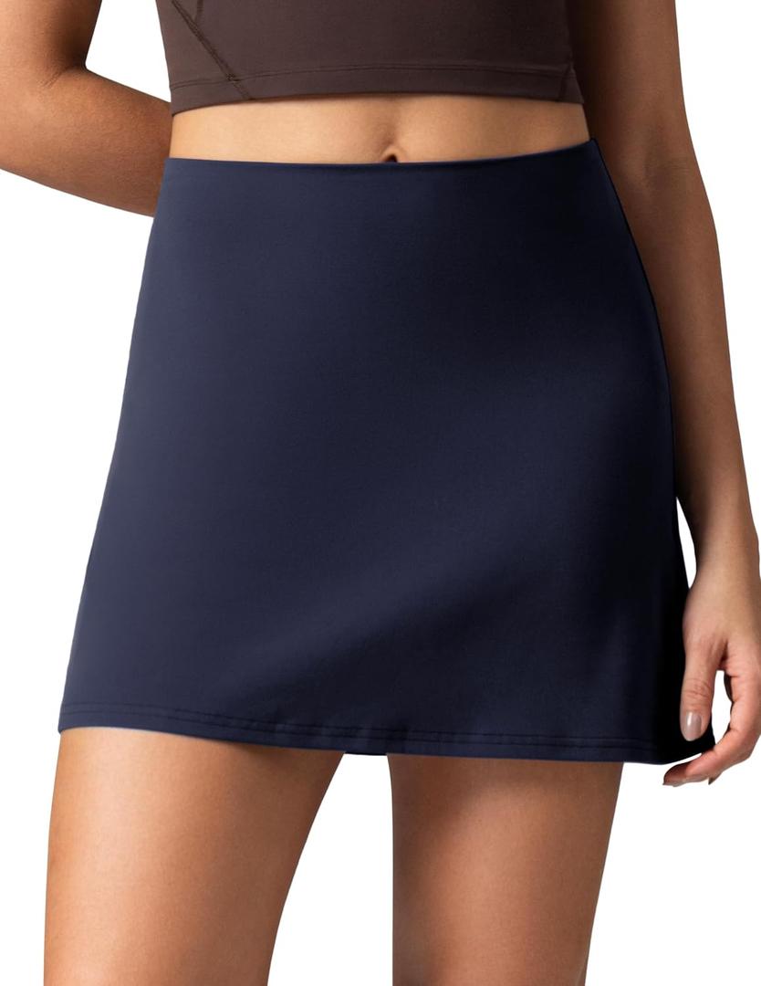 Colorfulkoala Dreamlux Tennis Skirt with Inner Shorts Pockets High Waisted Casual Athletic Golf Skort for Women (Blue)