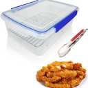 Large Batter Bowl, Batter Breader Shaker Bowl with Lid, No Mess Sifter and Mixer for Fried Chicken