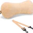 1 Pc Neck Pillow for Recliner Headrest Pillow Bone Shaped Chair Plush with Adjustable Strap Neck Support and Pain Relief Curve Head Cushion for Car Travel Airplane (Coffee)