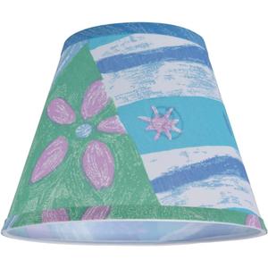Aspen Creative 32172A Transitional Hardback Empire Shape Spider Construction Lamp Shade in Blue & Green with Beach Theme, 9" wide (5" x 9" x 7")