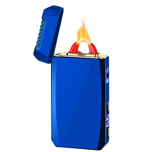 YOZWOO Rechargeable Electric Lighter USB C Electronic Lighters High Power Flame Arc Plasma Lighter Windproof Camping Lighters with Long Battery Life for Home and Outdoor (Blue)