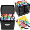 Alcohol Markers, 80 Colors Dual Tip Permanent Art Markers. For Coloring, Drawing, Sketching, Card Making, Christmas gift. Perfect for Adults and Kids.