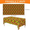 Oudain 6 Pcs 54" x 108" Kente Plastic Tablecloths Black History Month Table Covers Juneteenth Tablecloths Disposable African American Table Decorations for Kwanzaa Home Decor (Original,Classic)
