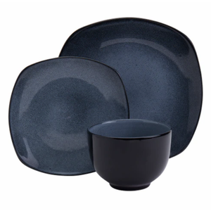 Tabletops Gallery Gabrielle Dinnerware Set Of 12 pieces - Black 