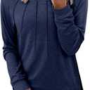 onlypuff Womens Top Long Sleeve Shirts for Women Cute Ladies Top Fashion Fall Tops 2024 Tunic Tops Blouses (Blue, XXL)