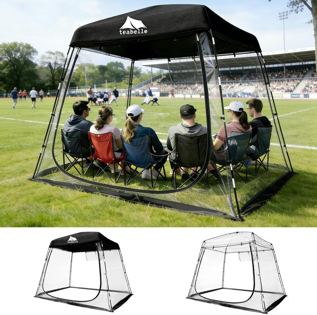 Teabelle Waterproof Clear Weather Pod - Windproof Sport Shelter with Removable Top Cover, Sturdy Frame Bubble Tent for Cheering, Watching Sports, Fishing & Camping