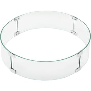 COSIEST Outdoor Fire Pit Glass Wind Guard, Round, 29x5.5 inches 