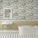 Ismoon 17.3''x78.7''Floral Peel and Stick Wallpaper Watercolor Vintage Contact Paper Removable Self-Adhesive Wallpaper Renovated Furniture for Cabinets Shelves Counter Tops Wall Decor Roll (Gray-Embossed)