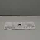 17.7'' Folding Faucet Mat for Kitchen Sink Splash Guard[7 Slope Fast Self-draining][Snap Lock Fit] Kitchen Sink Faucet Mat Splash Guard Kitchen Sink Area Water Splash Guard Behind Faucet Draining Mat (Light Gray)