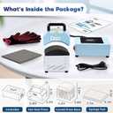 Hat Press, Mini Hat Press Heat Machine for Caps Hats with 5.4" * 3.1" Curved Teflon Coated Heat Plate & Safety Base for Heat Transfer Vinyl, Sublimation and DIY Projects, Blue White