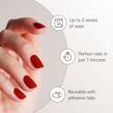 DOONAILS Soft Gel Press On Nails - 30 Pcs Kit with Stickers in 15 Sizes Red, Extra Short Square Reusable Glue On Fake Nails, Salon-Quality Finish, Vegan & Cruelty-Free, Uas Postizas