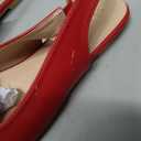 Allegra K Women's Pointed Toe Pumps Slingback Flat Red Pumps 8.5 M US