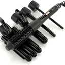 5 in 1 Hair Waver Curling Set for Long and Short Hair - 30s Heat-up Ceramic Iron with 2 Temps and 5 Barrels (0.3"-1.25") (Gray)