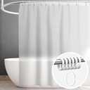 ikloo Waterproof Shower Curtain Liner with 12 Curtain Hooks, 54 x 72 Inch Premium PEVA Plastic Shower Curtains for Bathroom, Lightweight Standard Size Shower Liner, Machine Washable, Hotel Quality