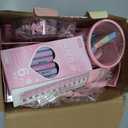 Pink Desk Accessories, 24Pcs Pink Office Supplies and Desk Organizers, with Tape Dispenser, Stapler, Staple Remover, Ect, Gift Box Packaging