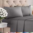 Queen Size 4 Piece Sheet Set - Comfy Breathable & Cooling Bed Sheets Set - Hotel Luxury Bedding for Women, Men, Kids, Teens, Boys & Girls - Deep Pockets, Soft and Wrinkle Free - Oeko-Tex - Dark Grey