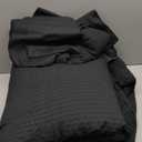 CozyLux Twin XL Comforter Set Black - 5 Pieces Striped Seersucker Twin Extra Long Bed in a Bag for College Dorm, Soft Lightweight Boho Bedding Set with All Season Comforter, Sheets, Pillowcase & Sham