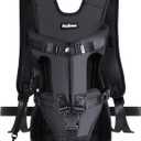 PetBonus Pet Front Dog Carrier Backpacks, Adjustable Pet Backpack, Legs Out Easy-fit Puppy Chest Carrier for Medium Small Dogs, Hands Free for Hiking, Cycling (Black, S)