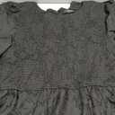 ZESICA Women's 2024 Summer Short Puff Sleeve Crewneck Smocked Floral Lace Flowy A Line Tiered Maxi Dresses, Black, X-Large