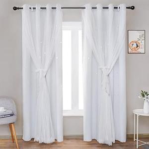 Unistar Curtains for The bathroom or Window of Velour Fabric 2 Pack Size size 54x80 ,1.4x2 8Ft 