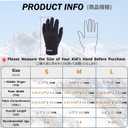 Azarxis Kids Snow Ski Gloves, Children Winter Waterproof Windproof Warm Touchscreen Snowboard Gloves for Boys & Girls (7-8 Years Old, #07 Black)