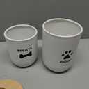 Dog Treat Container Set of 2, Dog treat jar with Airtight Lid, Small dog food container, Dog Cookie Jar for kitchen Counter, Treats Canister, Pet Treat Container 8.3x4.9 & 7.1x4.3 (White)