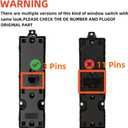 Master Power Window Switch for 2015-2020 Ford F150, 2015-2021 Ford Mustang Front Left Driver Side Window Button Control Rearview Mirror Adjustment Assembly FL3Z14529AA, FL3Z14529AD,SW7405(2 Door)