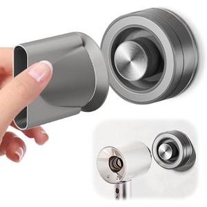 Magnetic Hair Dryer Holder, No Drill Blow Dryer Wall Mount with Suction Cups, Universal Hair Dryer Stand for Bathroom/Bedroom Tile, Glass & Metal Surfaces