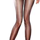 Women's Shiny Seamless Pantyhose Silk Sheer Tights 3D Oil Gloss Nylons Pantyhose (Black)
