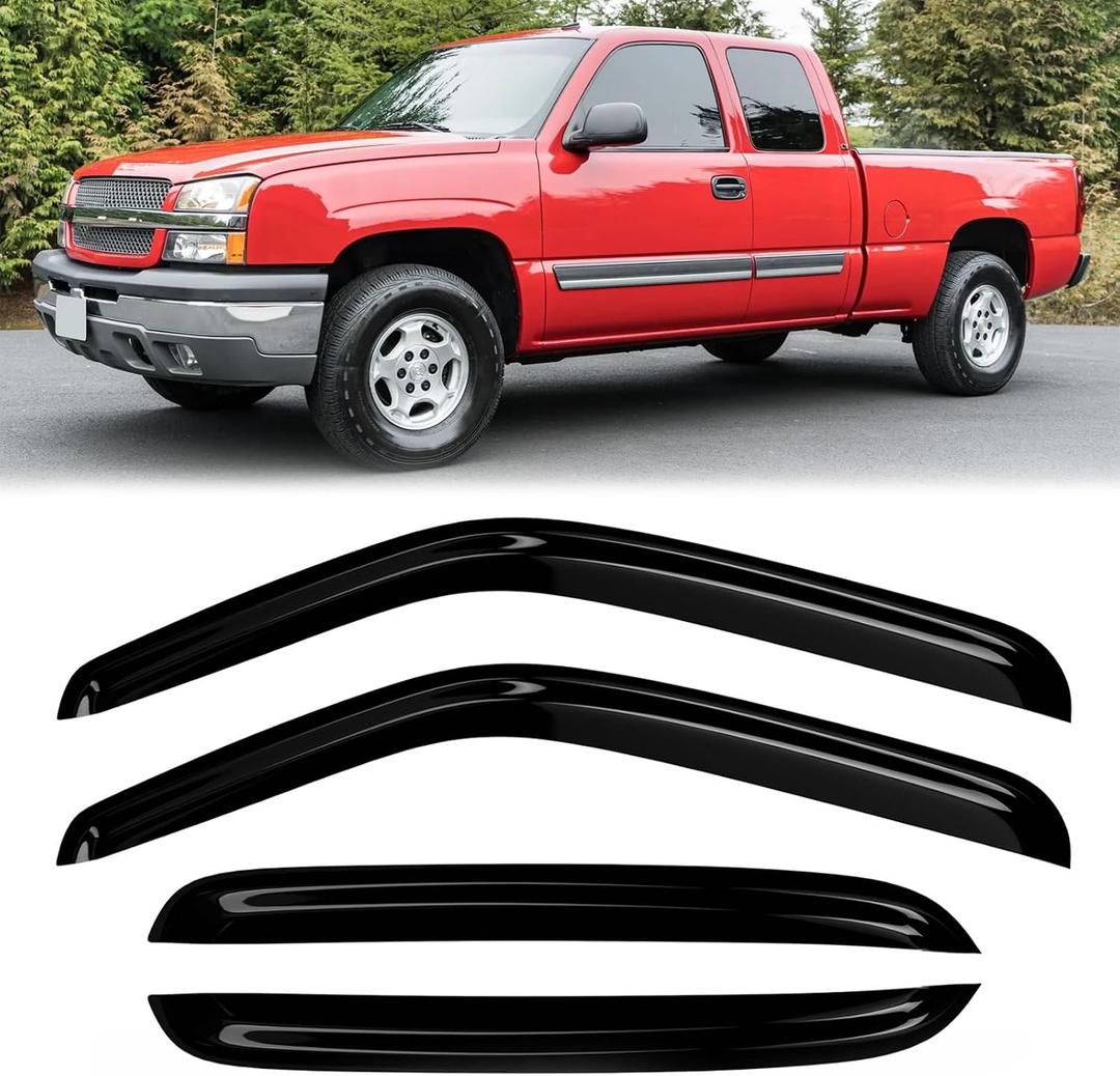Window Rain Guards Compatible Crew Cab 09-18 Dodge Ram 1500 2010-25 Dodge Ram 2500 3500 Mega Cab 4PC Window Visors Vent Shade Deflector