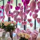 3 x Pink Heart Shaped balloons Pack of 10, 18 Inch Love Valentine Balloons Silver Heart Romantic Balloons For Valentines Day Propose Marriage Wedding Bridal Shower Engagement Party Decorations