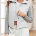 Womens Puffer Vest, Sleeveless Fall Winter Jackets, Stand Collar Lightweight Outerwear (Small)