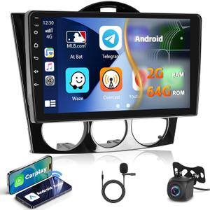 2+64GB Inefala for Mazda RX8 2003-2008 Android 13 Stereo Dash Kit with Wireless Carplay Android Auto, 9" Touch Screen Radio HiFi GPS WiFi BT FM/RDS SWC Canbus MIC AHD Backup Camera
