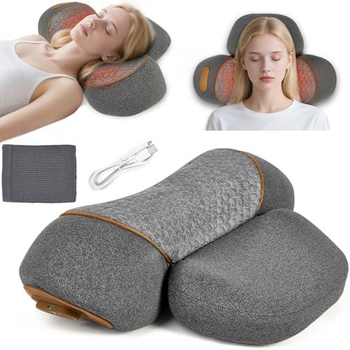 3-in-1 Neck Massager Pillow with Heating & Cervical Traction, Ergonomic Cervical Pillow for Neck Back Shoulder Pain Relief,Cervical Traction Suppor