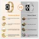 Watch Bands Compatible with Apple Watch Band 38mm 40mm 41mm 42mm 44mm 45mm Iwatch SE Series 8/7/6/5/4/3/2/1 Women Dressy Jewelry Stainless Steel Wristband Chain Strap Link, 38mm, 40mm, and 41mm