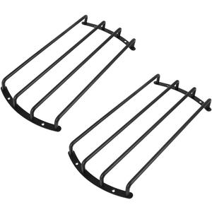 X AUTOHAUX 2pcs 12 Inch Car Bar Grille 4 Bars Subwoofer Grill Speaker Grill Cover Protector Guard Metal Black