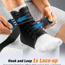 Slim-Fit Ankle Brace for Sprained Ankle, Quick Lace Up Ankle Support for Women Men with 2 Auto-Shaped Pads, Air Fabric Cool Ankle Stabilizer for Injury Recover, Running,Sports, L(13-14)
