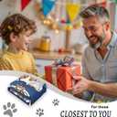 Dad Son Daughter Gift Blanket, Funny Cozy Dog Dad Blue Throw Blanket for Fathers Day, Christmas, 50"X60"