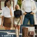 Ficerd 2 Pack Women's Mock Turtleneck T Shirts, Half Sleeve Business Casual Tunic Tops Slim Fit Summer Basic Dressy Tee Shirt