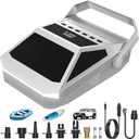 50PSI Paddle Board Pump Electric Portable, High Pressure Sup Pump - Dual Stage Inflation, Auto Shut Off and Deflate for Stand Up Paddle Board/Car/Kayak/Bicycle (Silver-DC12V)