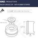 2 x XIKE 2 Set 2.72" OD Trailer Bearings Dust Cap Grease Cap with Rubber Plugs, Fits Trailer Wheel Hub 7,000 to 8,000 lb Axles. (Blue)