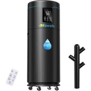 Hiswelle Large Humidifiers for Bedroom, 4.5 Gal Cool Mist Humidifier for Large Room Whole House with Remote Control, 800mL/h Output, 48H Runtime, Auto Humidistat, Wheels, Timer, Essential Oil Tray