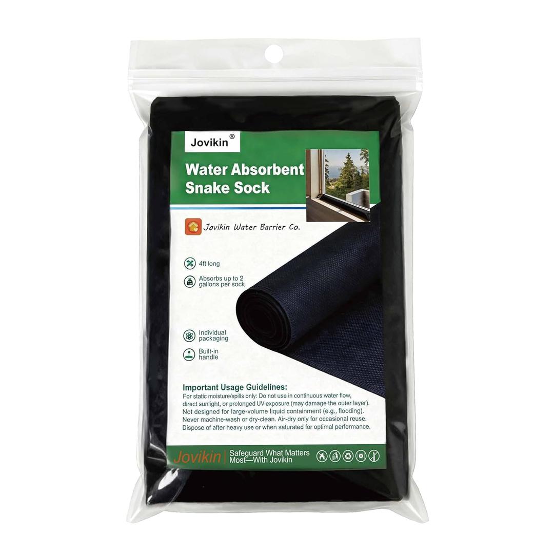 Super Absorbent Sock - 5" x 48" Water Absorbing Snake | 2 Gallon Capacity | Leak & Spill Control for Home, Basement & Industrial Spaces (Pack of 1)