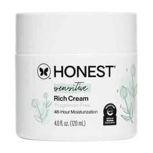 The Honest Company Sensitive Skin Rich Cream, Shea Butter, Blend of Bisabolol + Ginger Root Extract, Safe for Baby's Sensitive Skin, Dermatologist Tested, Hypoallergenic, Fragrance Free, EWG Verified