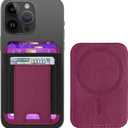 ExtreLife for Magsafe Wallet, Strongest Magnetic Wallet for iPhone 17/16/15/14/13/12 Series, For iPhone Magsafe Wallets, RFID Blocking, Vegan Leather, Fit 7 Cards, Cherry-new