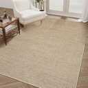 Neutral Indoor Outdoor Small Easy Jute Rug 3x5 Modern Washable Bedroom Rug Non Slip Outdoor Patio Throw Carpet Entryway Easy Jute Rugs for Porch Kitchen Living Room Backyard, Tan