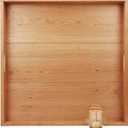 24 x 24 Inches Large Square Cherry Wood Ottoman Tray with Handles, Serve Tea, Coffee or Breakfast in Bed, Classic Wooden Decorative Tray