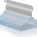 Casafield 50 Velvet Baby Hangers - 11" Size for Infant & Toddler Clothes - Light Blue