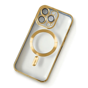 Misscase for iPhone 15 Pro Max MagSafe Case with Camera Lens Protector,Full Protection Clear Magnetic Case Compatible with MagSafe Elegant Anti-Scratch Case Cover for iPhone 15 Pro Max Gold