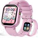 Kids Waterproof Smart Watch Girls Gift Age 3-12 with 39 Game HD Touch Screen Music Player Video Camera Pedometer Alarm Clock Birthday Gift for 6 7 8 9 Year Olds Pink